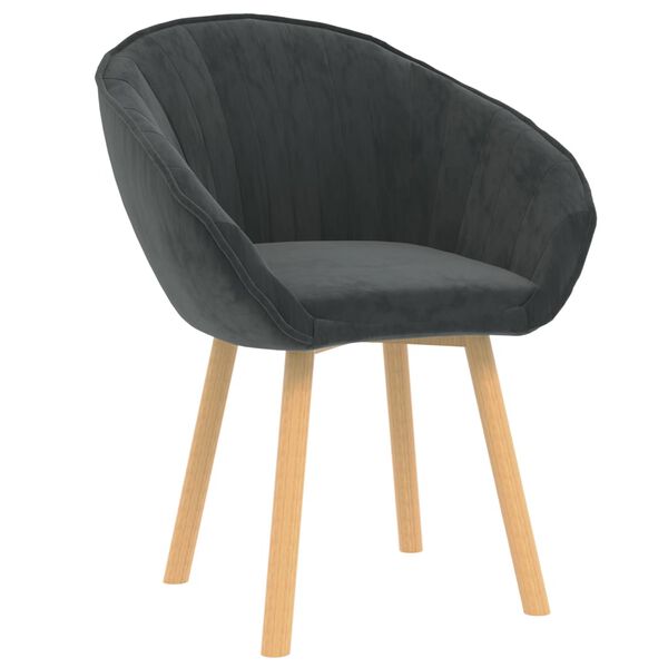 vidaXL Chaise de salle &agrave; manger Gris fonc&eacute; Velours