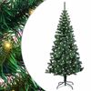 vidaXL Sapin de No&euml;l artificiel pr&eacute;-&eacute;clair&eacute; Vert 120 cm PVC et m&eacute;tal