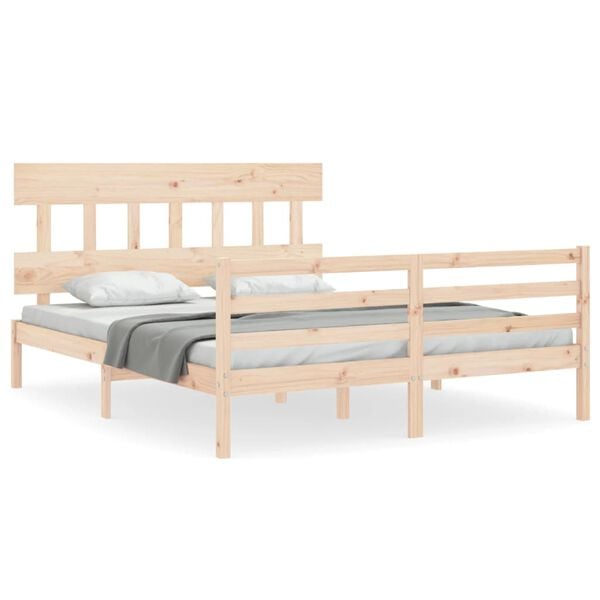 vidaXL Cadre de lit sans matelas 160x200 cm bois massif