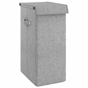 vidaXL Panier &agrave; linge pliable Gris 26x34,5x59,5 cm Tissu en faux lin