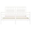 vidaXL Cadre de lit sans matelas blanc 160x200 cm bois massif