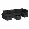 vidaXL Salon de jardin 8 pcs avec coussins noir r&eacute;sine tress&eacute;e