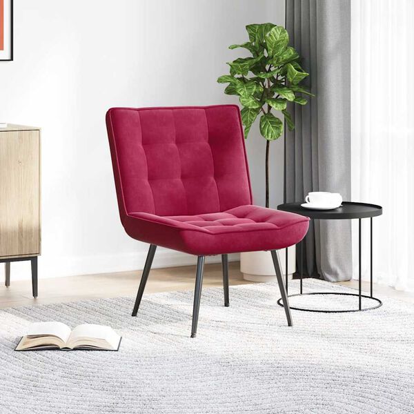 vidaXL Chaise de relaxation rouge bordeaux 64x74x84 cm velours