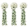 vidaXL Guirlandes de fleurs de No&euml;l 3 pcs blanc 85 cm
