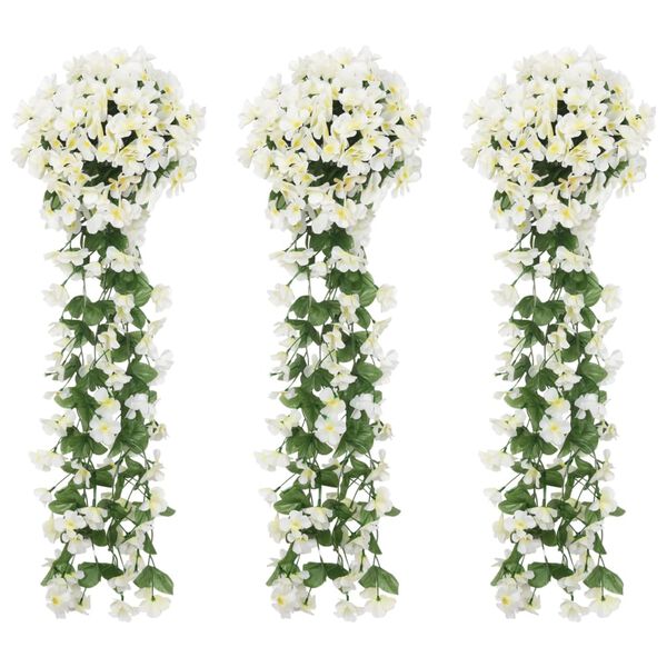 vidaXL Guirlandes de fleurs de No&euml;l 3 pcs blanc 85 cm