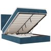vidaXL Cadre de lit ottoman avec matelas bleu fonc&eacute; 140x190 cm velours