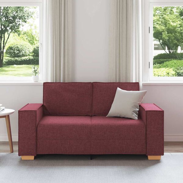 vidaXL Canap&eacute; 2 places Rouge vin 120 cm Tissu