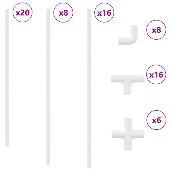 vidaXL Tube PVC 2 pcs Blanc 12,2 x 1,8 x 500 mm PP et PE
