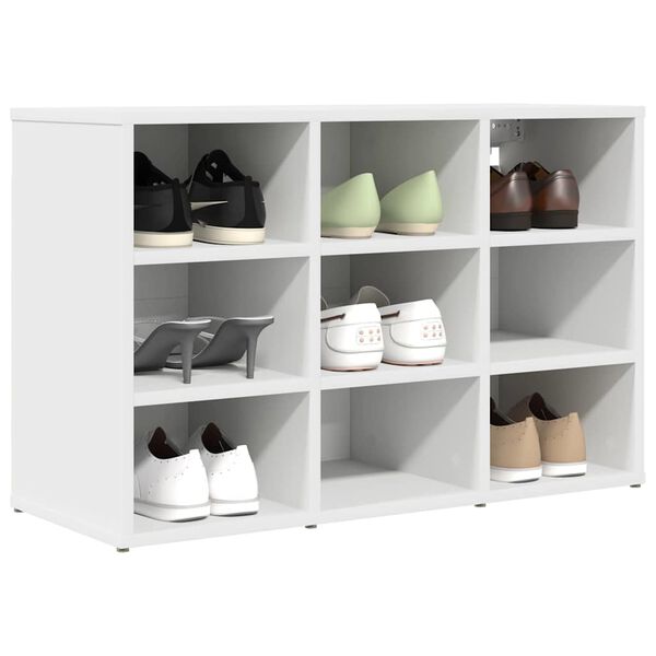 vidaXL Cabinet &agrave; chaussures Blanc 77,5 x 30 x 51 cm Bois d'ing&eacute;nierie