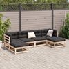vidaXL Salon de jardin 6 pcs avec coussins bois de pin massif