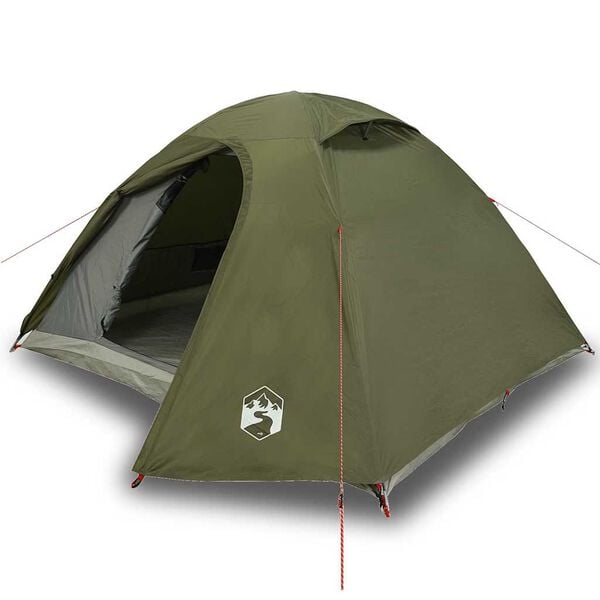 vidaXL Tente de camping &agrave; d&ocirc;me 4 personnes vert olive imperm&eacute;able