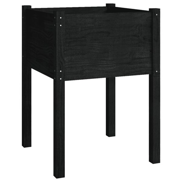 vidaXL Jardinières 2 pcs Noir 50x50x70 cm Bois de pin massif
