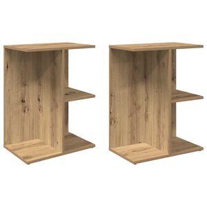vidaXL Tables de chevet 2 pcs ch&ecirc;ne artisanal bois d'ing&eacute;nierie