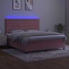 vidaXL Sommier &agrave; lattes de lit avec matelas LED Rose 160x200cm Velours