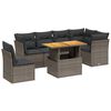 vidaXL Salon de jardin avec coussins 7 pcs gris r&eacute;sine tress&eacute;e
