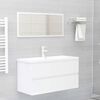 vidaXL Ensemble de meubles de salle de bain 2 pcs Blanc brillant