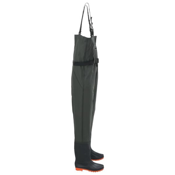 vidaXL Cuissardes avec bottes et ceinture vert foncé taille 41