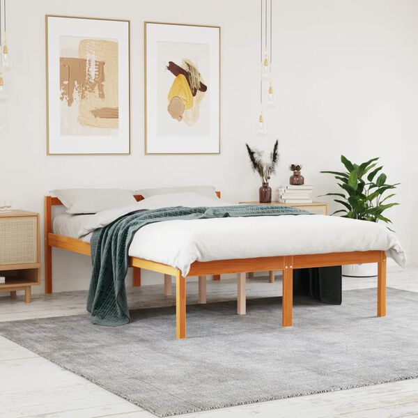 vidaXL Lit pour personne &acirc;g&eacute;e sans matelas 140x190 cm bois pin massif