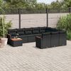 vidaXL Salon de jardin 11 pcs avec coussins noir r&eacute;sine tress&eacute;e