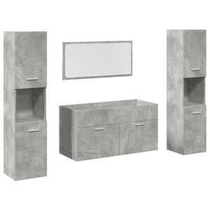 vidaXL Ensemble de meubles de salle de bain 4 pcs gris b&eacute;ton