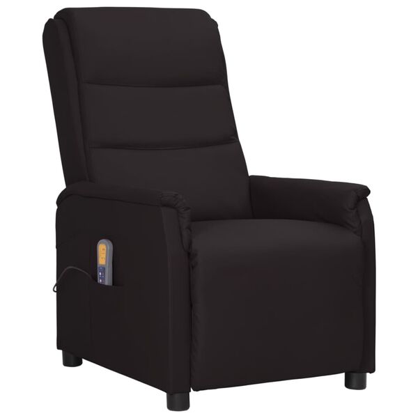 vidaXL Fauteuil de massage Noir Similicuir
