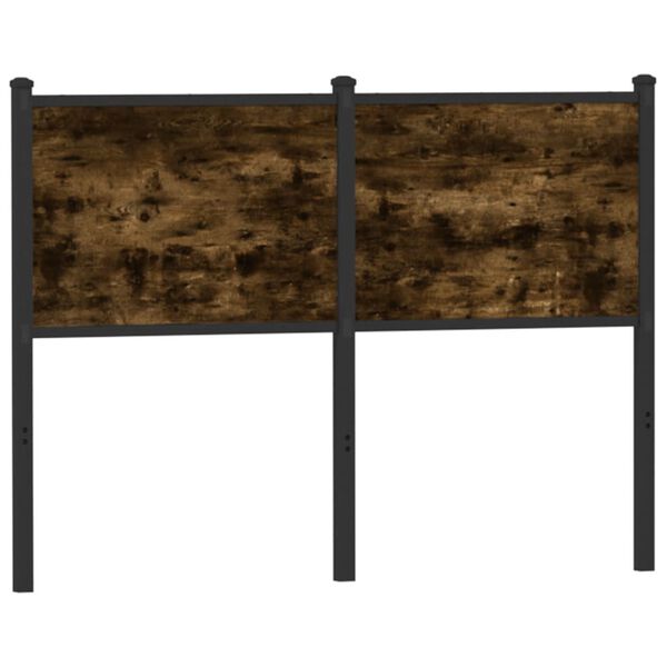 vidaXL Tête de lit chêne fumé 120 cm bois d'ingénierie et acier