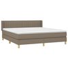 vidaXL Sommier &agrave; lattes de lit avec matelas Taupe 180x200 cm Tissu