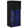 vidaXL Meuble TV mural Ch&ecirc;ne noir 40,5 x 30 x 90 cm Bois d'ing&eacute;nierie