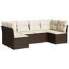 vidaXL Salon de jardin avec coussins 6 pcs marron r&eacute;sine tress&eacute;e