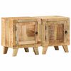 vidaXL Table de chevet 2 pcs 40x32x46 cm bois massif de manguier brut