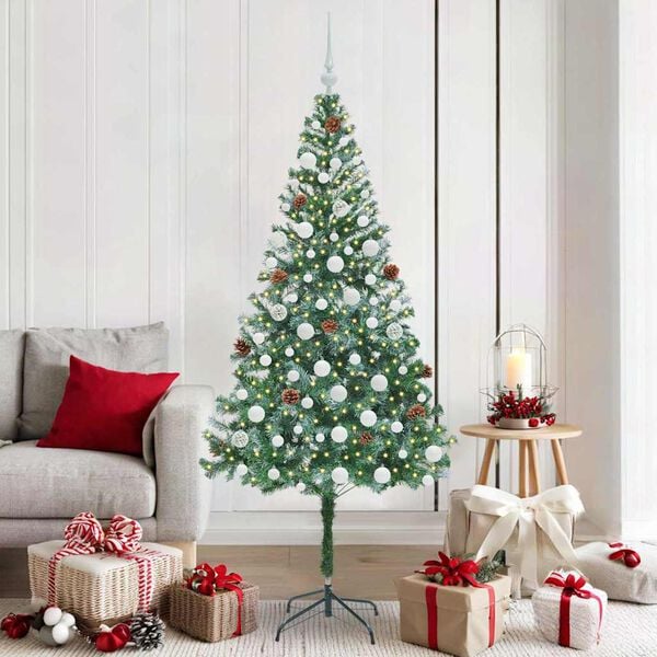 vidaXL Sapin de No&euml;l artificiel avec 300 LED Vert 180 cm PVC et Acier