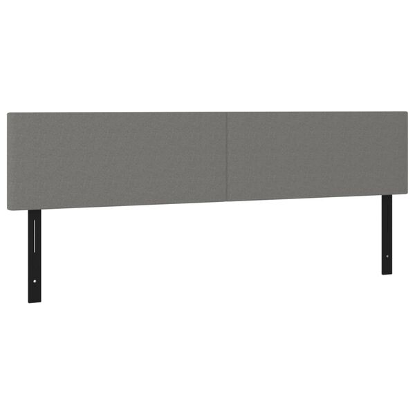 vidaXL T&ecirc;tes de lit 2 pcs gris fonc&eacute; 80x5x78/88 cm tissu