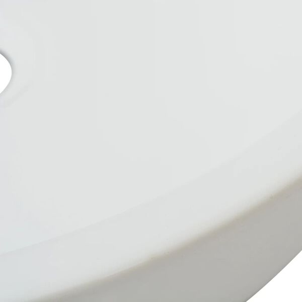 vidaXL Lavabo ronde C&eacute;ramique Blanc 42 x 12 cm