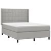 vidaXL Sommier &agrave; lattes de lit matelas LED Gris clair 140x190 cm Tissu
