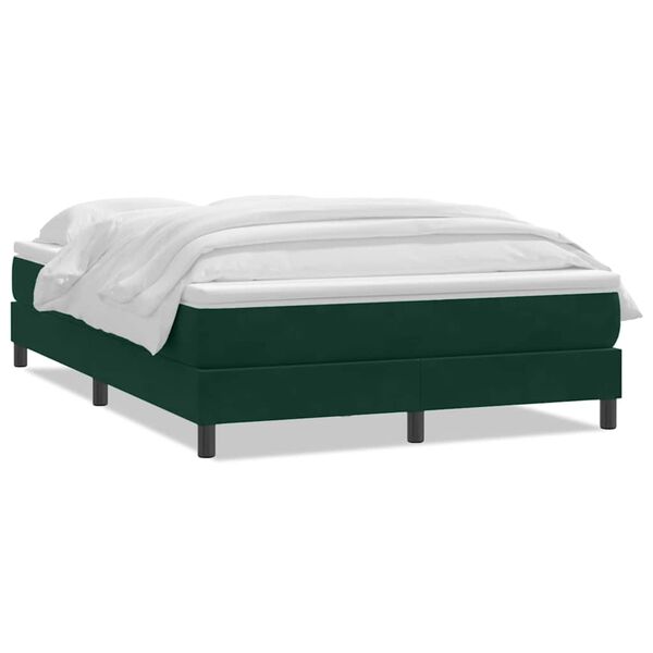 vidaXL Sommier &agrave; lattes de lit et matelas vert fonc&eacute; 140x210cm velours