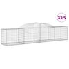 vidaXL Paniers &agrave; gabions arqu&eacute;s 15 pcs 300x50x60/80 cm fer galvanis&eacute;