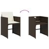 vidaXL Ensemble &agrave; manger de jardin et coussins 11 pcs marron rotin