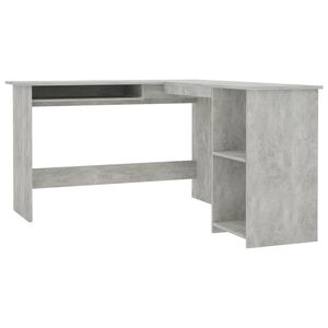 vidaXL Bureau d'angle en forme de L Gris B&eacute;ton Bois d'ing&eacute;nierie