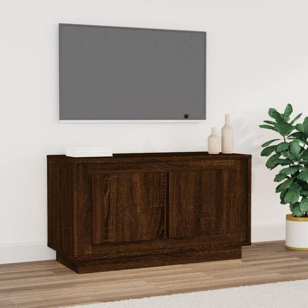 vidaXL Meuble TV ch&ecirc;ne marron 80x35x45 cm bois d'ing&eacute;nierie