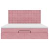vidaXL Cadre de lit ottoman avec matelas rose 160x200 cm velours