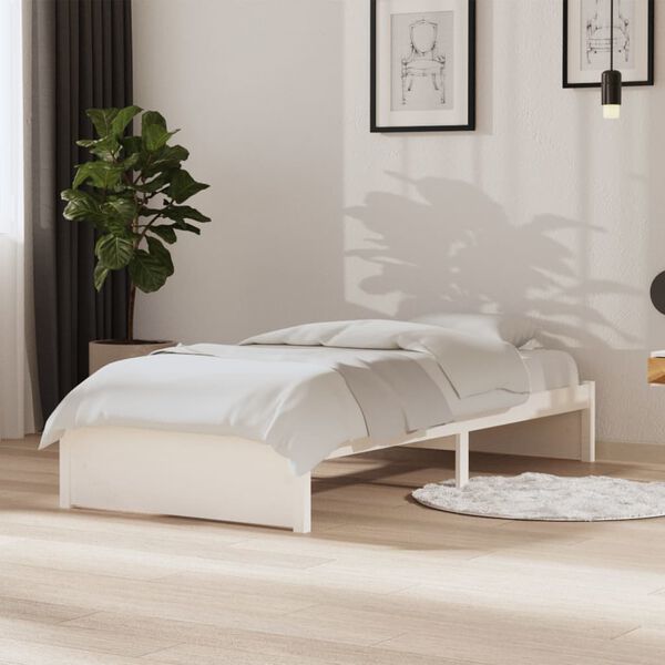 vidaXL Cadre de lit sans matelas blanc bois massif 90x190 cm