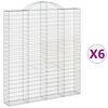 vidaXL Paniers &agrave; gabions arqu&eacute;s 6 pcs 200x30x220/240 cm fer galvanis&eacute;