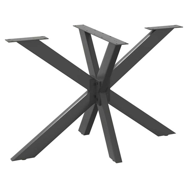 vidaXL Pied de table à manger en forme d'araignée, anthracite, 120 x 68 x (72-73) cm, acier