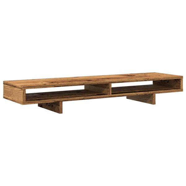 vidaXL Support de moniteur vieux bois 100x27x15 cm bois d'ingénierie