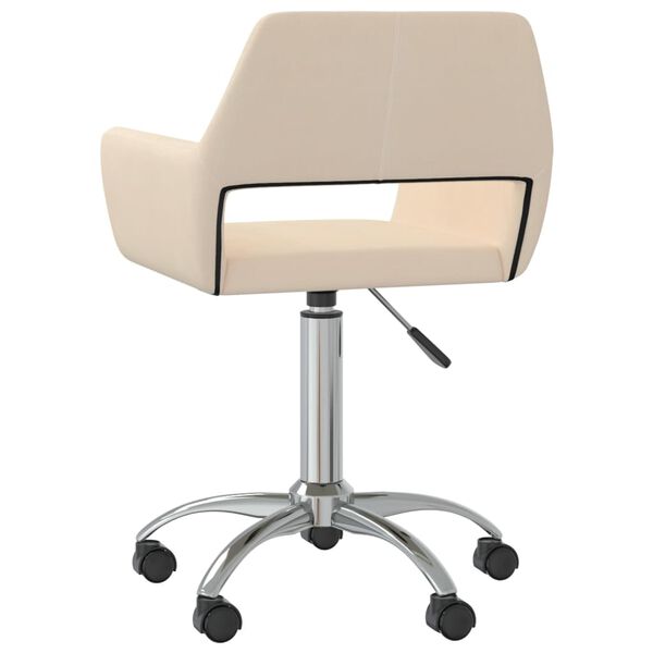 vidaXL Chaise pivotante de bureau Cr&egrave;me Tissu