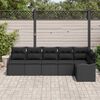 vidaXL Ensemble de canap&eacute; de jardin Noir polyrotin