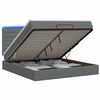 vidaXL Lit coffre avec matelas et LED Gris fonc&eacute; 140 x 200 cm Tissu