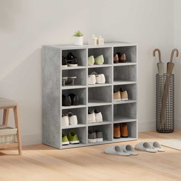 vidaXL Cabinet &agrave; chaussures Gris b&eacute;ton 77,5 x 30 x 83,5 cm