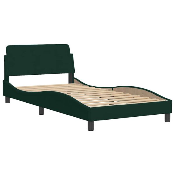 vidaXL Lit avec matelas Hanko vert fonc&eacute; 100x200 cm velours