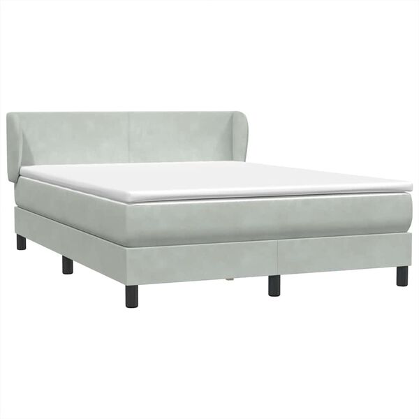 vidaXL Sommier à lattes de lit et matelas gris clair 140x220cm velours